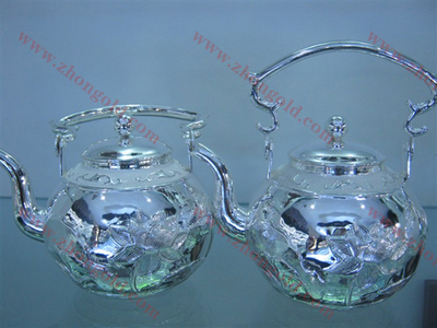 家用金银制品 纯金银茶壶